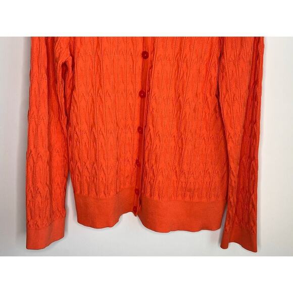 Pendleton Long Sleeve Button Front Knit Cardigan Sweater Orange Women's Size L - Picture 3 of 9